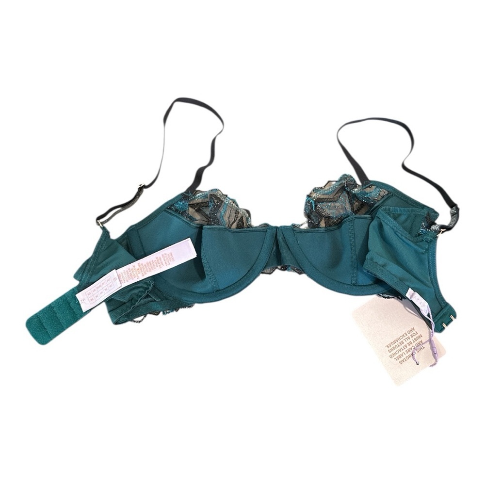 Savage X Fenty Shining Star Half Cup Plunge Bra, Wildflower Blue, 34C, NWT - Picture 5 of 7
